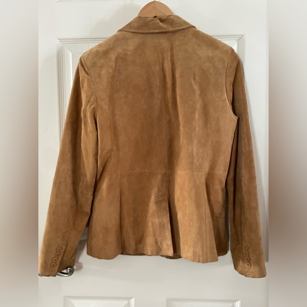 Liz & Co. Camel Suede Blazer Large - Picture 4 of 6